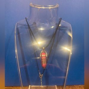 Pink and Brown Crystal Necklace